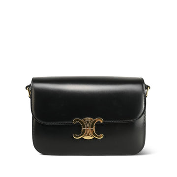 Celine Classique Triomph Black Shiny leather Medium Bag