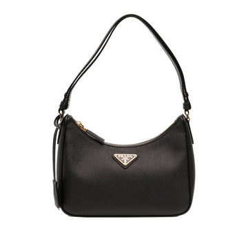 Adjustable Handle Zip Hobo Saffiano Leather Mini