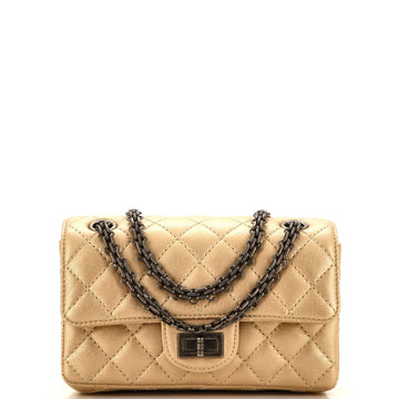 CHANEL Reissue 2.55 Flap Bag Quilted Metallic Calfskin Mini