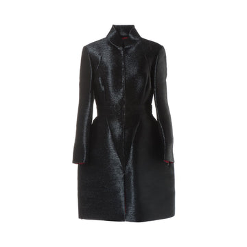Top Quality Chanel Coco 10AW Cotton x Nylon Coat 38  Black Zip Up P38667 Runway Lock 15AW