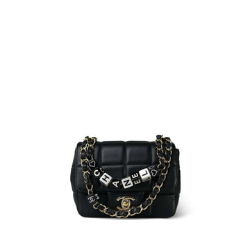 Black leather Quilted Monacoco Mini Square Flap LGHW