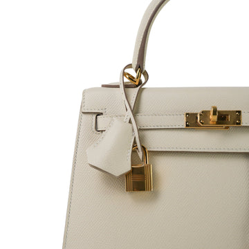Kelly 25 Craie leather  D Stamp