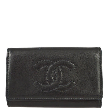 Top Quality Chanel 1997-1999 Key Case Black Leather Small New