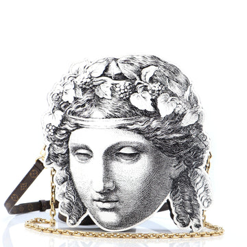 Pochette Tete Limited Edition Fornasetti Architettura Print Leather and Monogram Canvas