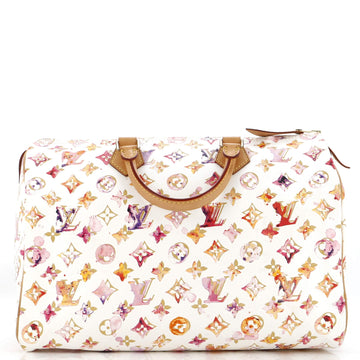 Speedy Handbag Monogram Watercolor Aquarelle 35