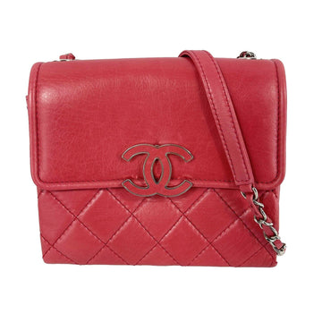 Top Quality Chanel - Mini Square New Quilted Leather Shoulder Crossbody - Pink / Silver