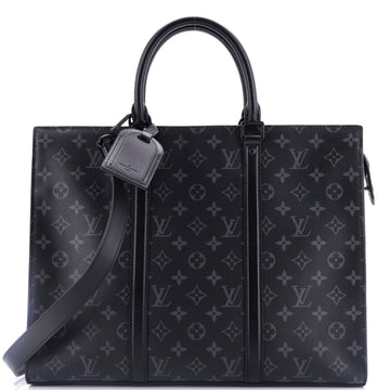 Sac Plat Zipper Tote Monogram Eclipse Canvas Horizontal