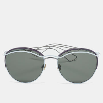 Dior Light Blue/purple Diorround Frame Aviator Sunglasses