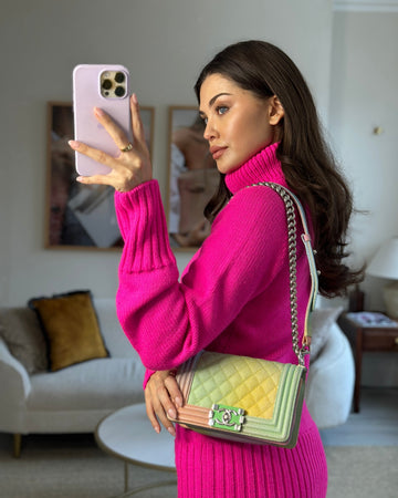 ChanelMulti-Coloured Small Boy Bag in Leather Leather with Silver Hardware