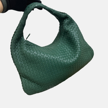 Bottega Veneta Veneta Hobo Medium Dark Green 45cm Lambskin Leather