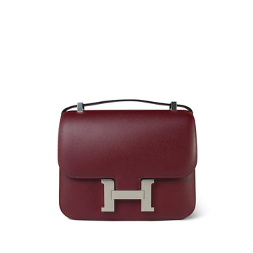 Constance 24 Rouge H leather Palladium Plated C Stamp