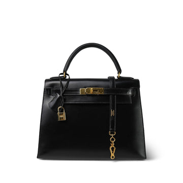 Kelly Sellier 28 Black Box leather  (U) Stamp