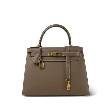 Kelly Sellier 28 Etoupe leather  Y Stamp