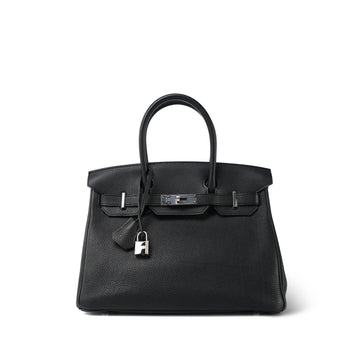Birkin 30 Black Togo Palladium Plated A Stamp