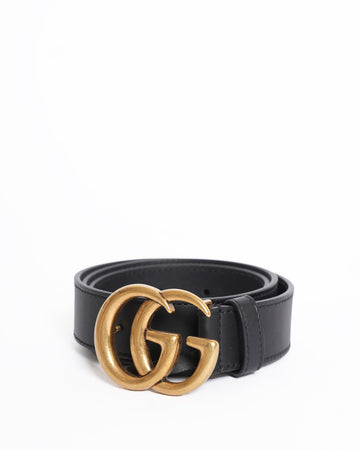 Gucci GG womens black leather belts