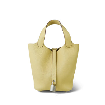 Picotin Lock 18 Jaune Poussin leather Palladium Plated X Stamp