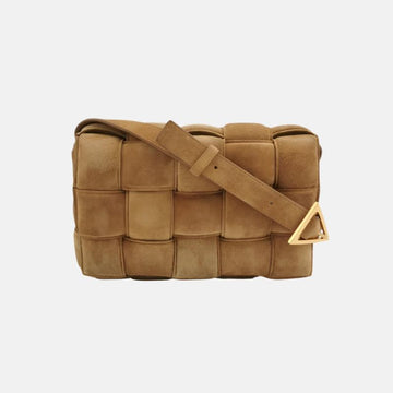 Bottega Veneta Padded Cassette Suede Leather Light Brown Beige