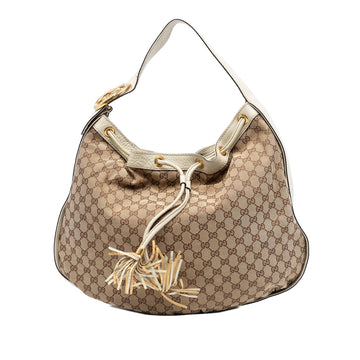 Interlocking Icon Drawstring Hobo GG Canvas Large