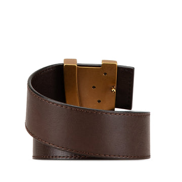 Brown Louis Vuitton Leather Initiales Belt