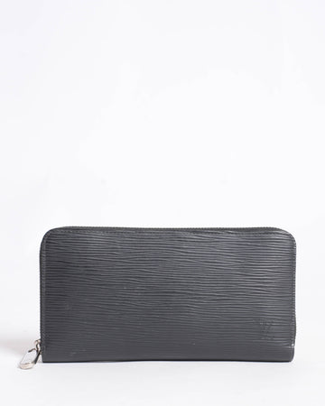 Louis Vuitton Epi Leather Zip Around Wallet In Black