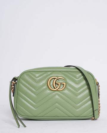 Gucci GG Marmont Matelassé Shoulder Bag in Sage Green