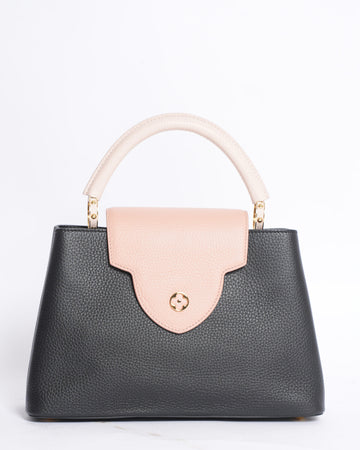 Louis Vuitton Capucines MM Top Handle Bag in Colourblock Pink & Black