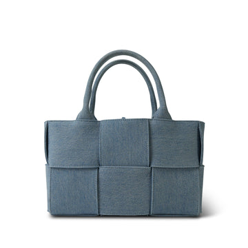 Bottega Veneta Blue Denim Intrecciato Mini Arco Tote