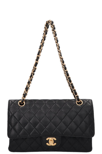 CHANEL Medium Double Flap Bag Caviar Black