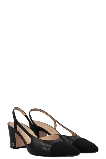 CHANEL Classic Slingback Heels Black
