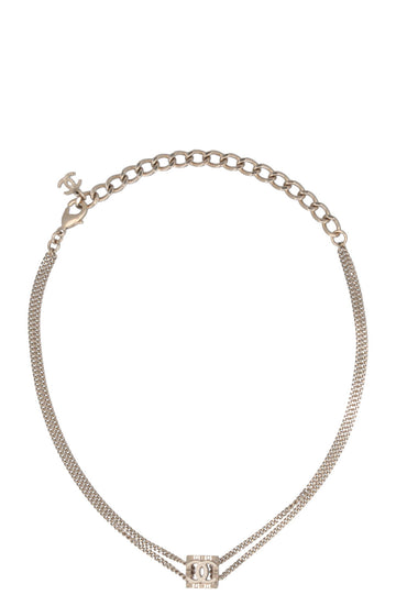 CHANEL Necklace CC Cube Silver