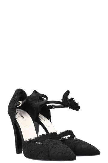 CHANEL Heels Lace Black