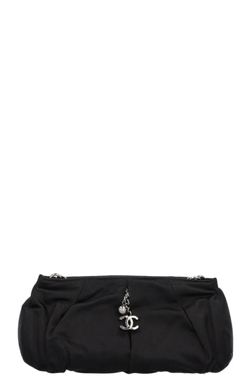 CHANEL CC Chain Clutch Satin Black