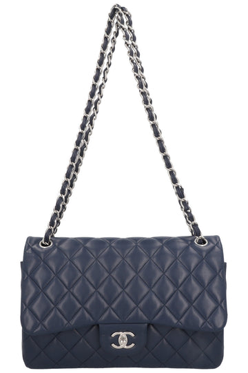 CHANEL Double Flap Bag Large Navy
