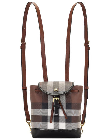 BURBERRY BROWN CHECK MICRO BACKPACK