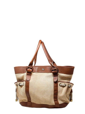 BURBERRY CARTERA FIGUE CANVAS & CALFSKIN LEATHER TOTE New 1:1 Bags