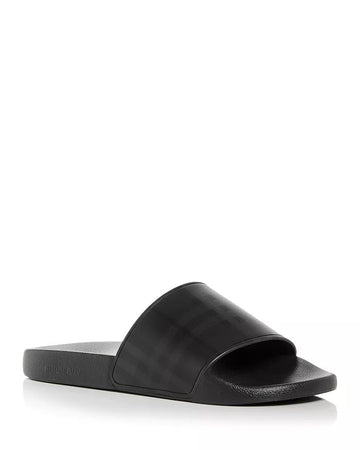 BURBERRY MEN'S FURLEY VINTAGE CHECK SLIDES