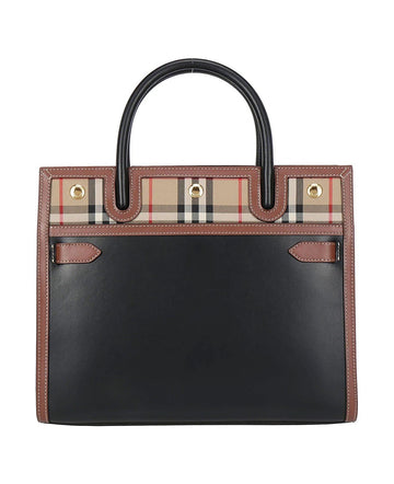 BURBERRY TITLE CHECK TRIM SMALL TOTE New 1:1 Bags