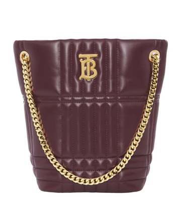 BURBERRY QUILTED CHECK LAMBSKIN LEATHER MEDIUM LOLA BUCKET New 1:1 Bags