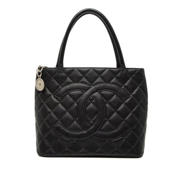 Medallion Tote Quilted Caviar