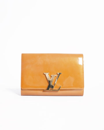 Louis vuitton louise mustard yellow  clutch