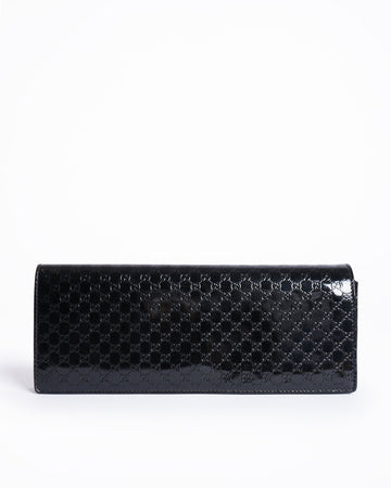 Gucci microguccissima  leather long wallet in black