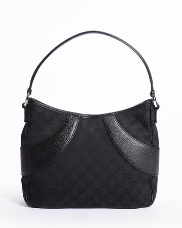 Gucci gg black canvas shoulder bag