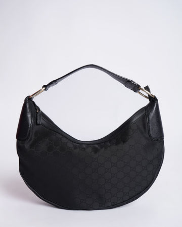 Gucci guccisima black canvas hobo bag