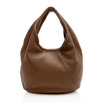 Luxury Bottega Veneta Cervo Leather Baseball Large Hobo (SHF-21575)