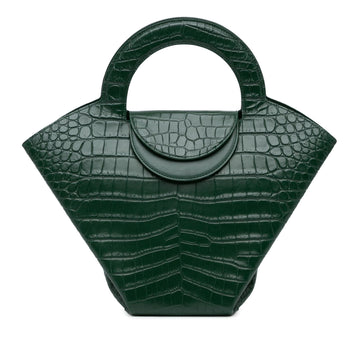 Luxury Bottega Veneta Crocodile Embossed Doll Top Handle Bag (SHG-NFmWTW)