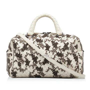 Luxury Bottega Veneta In Mist Intrecciato Flocked Velvet Bouquet Duffel Bag (SHG-4thL80)
