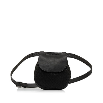 Luxury Bottega Veneta Intrecciato Flap Belt Bag (SHG-kTLVHx)
