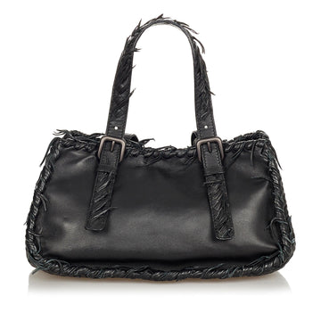 Luxury Bottega Veneta Intrecciato Fringe Leather Handbag (SHG-24403)