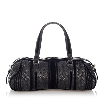 Luxury Bottega Veneta Intrecciato Leather Boston Bag (SHG-27192)