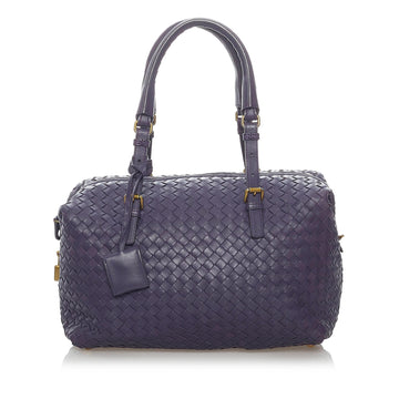 Luxury Bottega Veneta Intrecciato Leather Boston Bag (SHG-30407)
